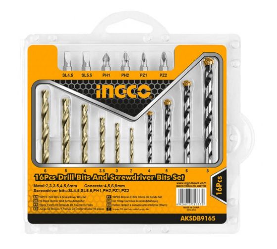 INGCO Набор сверл и бит 16 шт