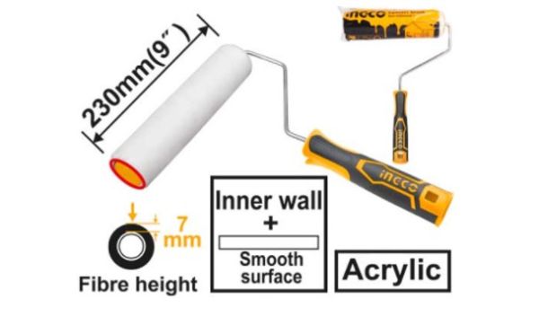 INGCO Валик малярный INDUSTRIAL 230 мм/ ворс 7 мм полиакрил