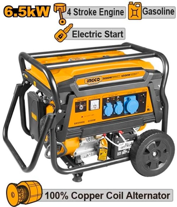 INGCO Генератор бензиновый INDUSTRIAL 6,5 кВт 220 В