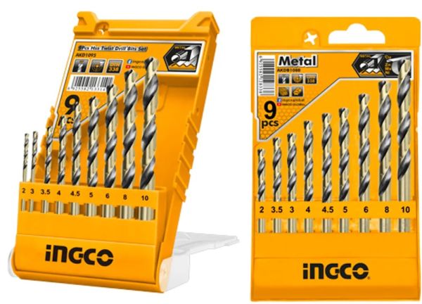 INGCO Набор сверл по металлу HSS 9 шт