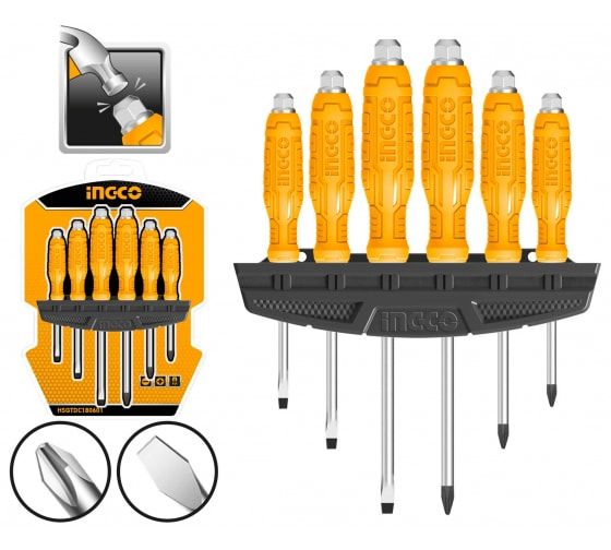 INGCO Набор ударных отверток 6 шт