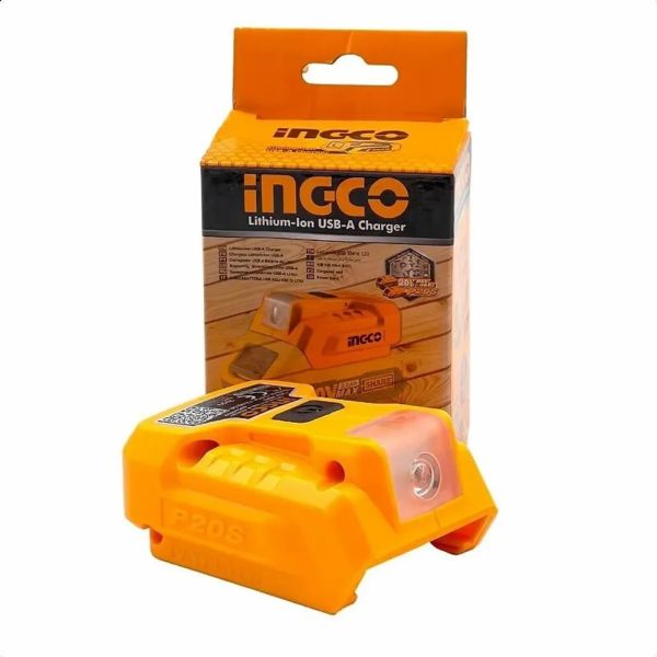 INGCO Фонарь и USB адаптер для аккумулятора P20S
