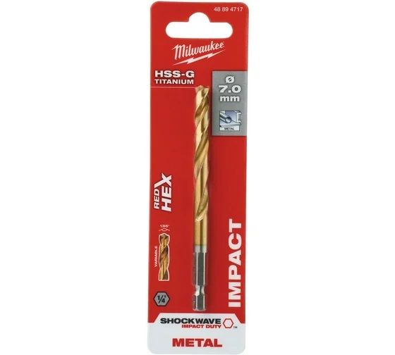MILWAUKEE Сверло по металлу RedHEX HSS-G TiN 7х65х109 мм 1 шт