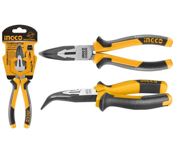 INGCO Тонкогубцы изогнутые INDUSTRIAL 160мм 6"