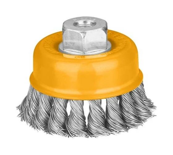 INGCO Щетка-крацовка с гайкой 100х0.5х30 мм/ М14