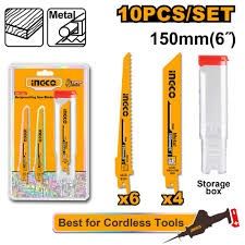 INGCO Набор пильных полотен для сабельной пилы 10 шт.