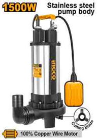 INGCO Насос погружной дренажный с режущим лезвием 1500 Вт 2,0 л.с.