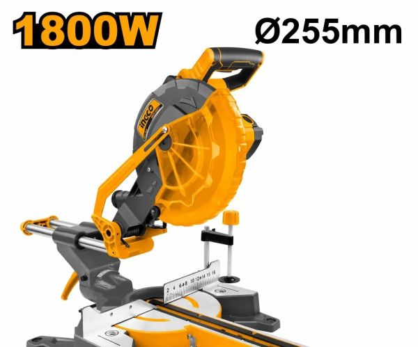 INGCO Пила торцовочная с протяжкой INDUSTRIAL 1800Вт 255x25.4 мм
