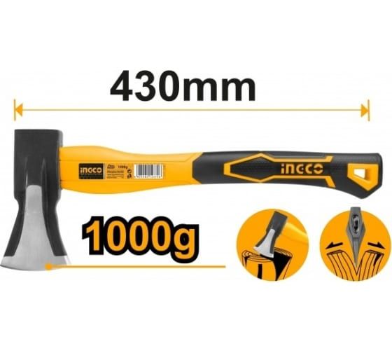 INGCO Топор-колун с фибергласовой рукоятью 1000гр