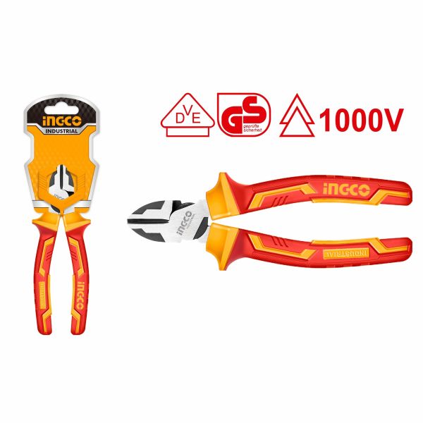 INGCO Кусачки боковые диэлектрические с увеличенным рычагом INDUSTRIAL 160мм 6" Cr-V